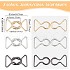 BENECREAT 6Pairs 3 Colors Zinc Alloy Clasps FIND-BC0002-45-2