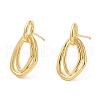 Rack Plating Brass Twist Oval Dangle Stud Earrings EJEW-D061-35G-1