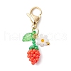 Sunflower Bud Acrylic Glass Seed Beaded Pendant Decorations HJEW-MZ00229-3