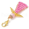 Angel Glass Seed Beads Pendants Decrotions HJEW-MZ00113-01-4