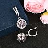 925 Sterling Silver Pave Cubic Zirconia Flat Round Hoop Earrings EJEW-C150-01C-02-3