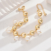 Brass & Plastic Imitation Pearl Round Tassel Anklets for Women TV2602-1-4