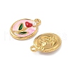 304 Stainless Steel Enamel Pendants STAS-U057-03G-01-2