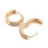 Brass with Cubic Zirconia Hoop Earrings EJEW-G363-15KCG-2