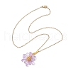 Flower Handmade Glass Seed Beaded Pendant Necklaces NJEW-MZ00096-02-4