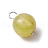 5Pcs 5 Colors Resin Imitation Cat Eye Round Connector Charms PALLOY-JF03501-02-4