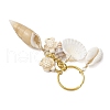 Ocean Style Natural Shell with Synthetic Turquoise Keychains KEYC-JKC01231-01-4