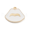 Light Gold Plated Alloy Enamel Pendants ENAM-M219-04KCG-1