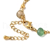 Summer Beach Nuggets Natural Agate(Dyed & Heated) Multi-Strand Anklets BJEW-P326-07E-G-3