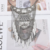 Ethnic Style Alloy Multi Layered Feather Tassel Chunky Bib Necklaces for Women FS-WGB63BE-01-1