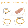 Unicraftale 180Pcs 3 Styles 304 Stainless Steel Open Jump Rings STAS-UN0060-99-2