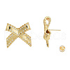 Cubic Zirconia Bowknot Stud Earrings EJEW-N011-64-3