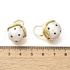 Brass & Plastic Imitation Pearl Hoop Earrings EJEW-A121-02G-3