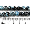 Faceted Round Dyed Natural Fire Crackle Agate Beads Strands G-D769-8mm-04-3