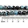 Faceted Round Dyed Natural Fire Crackle Agate Beads Strands G-D769-8mm-04-4