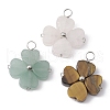 Natural & Synthetic Mixed Gemstone Shamrock Pendants PALLOY-JF02229-02-1