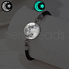 Luminous Alloy Glass Flat Round Link Bracelets WG46F56-08-1