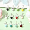 12Pcs Opaque Solid Color Glass Pendant Decorations HJEW-JM03460-1