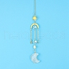 Quartz Crystal Moon Sun Catcher Hanging Ornaments HJEW-PW0002-11A-1