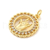 Brass Micro Pave Clear Cubic Zirconia Pendants KK-U007-01G-02-2