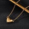 304 Stainless Steel Heart Pendant Necklaces for Women NJEW-Z065-06G-1