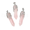 Natural Rose Quartz Pendants G-M450-01P-09-1