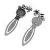 Tibetan Style Rose Flower Bookmark Cabochon Settings X-TIBE-S158-AS-NR-1
