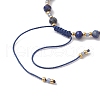 Adjustable Natural Lapis Lazuli & Glass Braided Bead Bracelet BJEW-JB10137-01-4