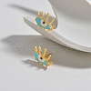 304 Stainless Steel Enamel Stud Earrings for Women EJEW-M095-05G-4