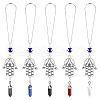SUPERFINDINGS 1 Set Hamsa Hand & Evil Eye Hanging Ornament with Bullet Gemstone Charm PALLOY-FH0007-43A-1