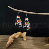 Bohemian Style Glass Seed Bead Tassel Dangle Earrings MO0710-2-1