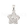 Fine Silver Flower Pendants with Bails and 999 Stamp STER-P069-02B-S-1
