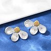 304 Stainless Steel Two Tone Stud Earrings EJEW-S265-09GP-3