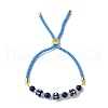 6mm Round Dyed Natural Lapis Lazuli Bead Slider Bracelets BJEW-MZ00062-03-1