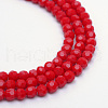 Opaque Solid Glass Bead Strands GLAA-R166-6mm-02E-1