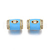 Brass Micro Pave Clear Cubic Zirconia European Beads ZIRC-N039-220C-1