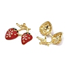 Strawberry 304 Stainless Steel Enamel Pendants STAS-L290-21E-G-2