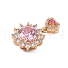Brass Micro Pave Cubic Zirconia Pendants KK-E795-12KCG-02-2