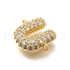 Brass Micro Pave Cubic Zirconia Letter Links KK-I717-04U-2