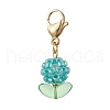 Flower Glass Seed Beads Beaded Pendant Decorations HJEW-MZ00195-06-2