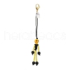 Halloween Theme Skeleton Glass Seed & Natural Black Onyx & Synthetic Turquoise Beaded Pendant Decorations HJEW-MZ00284-03-2