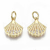 Brass Micro Pave Clear Cubic Zirconia Charms X-ZIRC-S067-182-NF-1