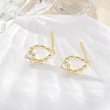 Brass Glass Stud Earrings EJEW-Q014-22G-4