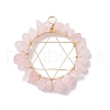 Mixed Gemstone Chips Copper Wire Wrapped Pendants PALLOY-JF02549-01-3