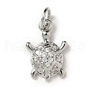 Brass Micro Pave Cubic Zirconia Charms KK-I276-37P-1