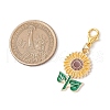 4Pcs Alloy Enamel Bee Flower Butterfly Pendant Decorations HJEW-JM02886-3