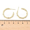 C-Shaped Brass Micro Pave Clear Cubic Zirconia Stud Earrings EJEW-A132-14G-5