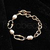 Stainless Steel Cable Chains Link Bracelets BJEW-F485-02G-1