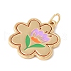 304 Stainless Steel Enamel Pendants STAS-V013-11C-G-2