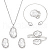 Oval Alloy & Plastic Pearl Jewelry Sets WGB491C-24-4